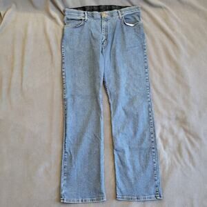 WRANGLERS Jeans Mens 36x32 Regular Fit Blue Medium Wash Elastic Waistband
